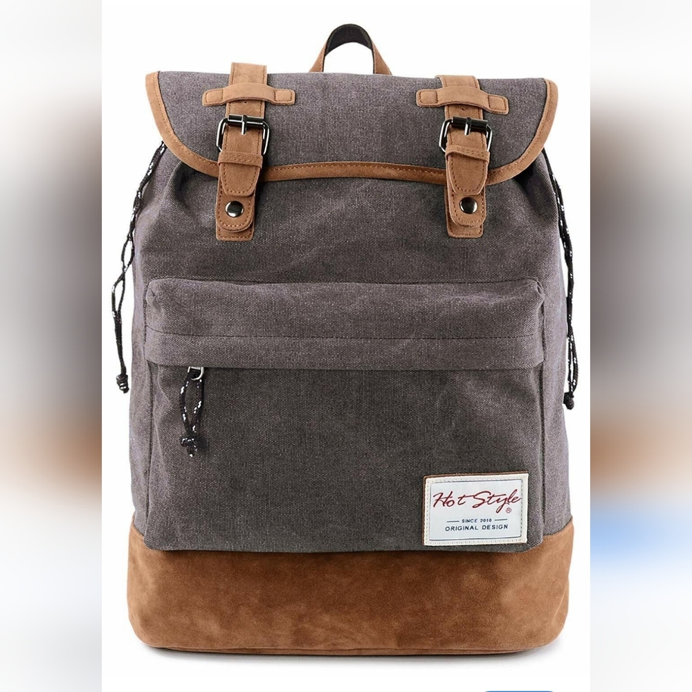 Gray And Brown Men's Backpack - image 1